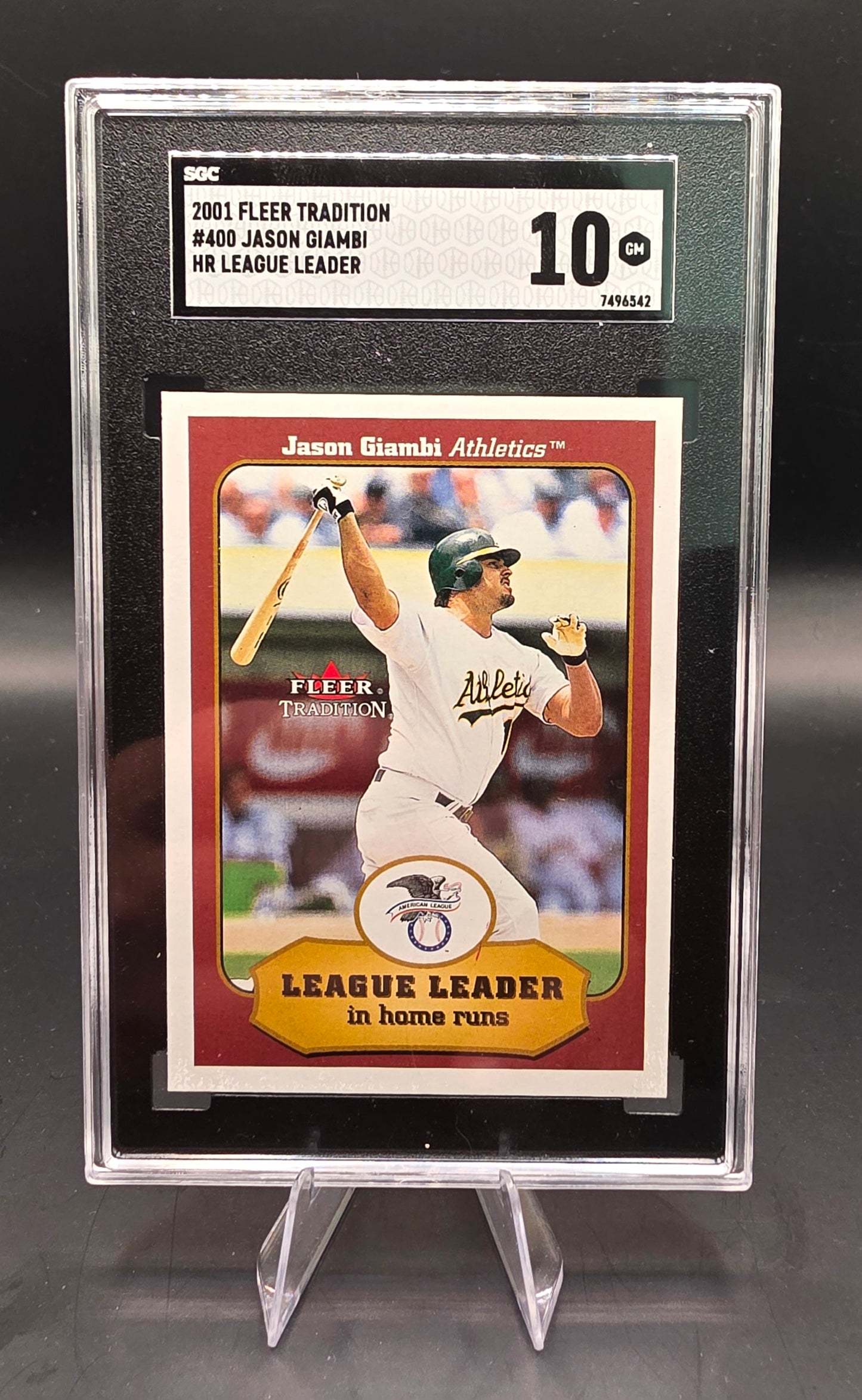 2001 Fleer Tradition #400 Jason Giambi HR Leader SGC GM 10