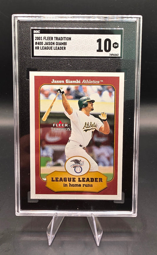 2001 Fleer Tradition #400 Jason Giambi HR Leader SGC GM 10