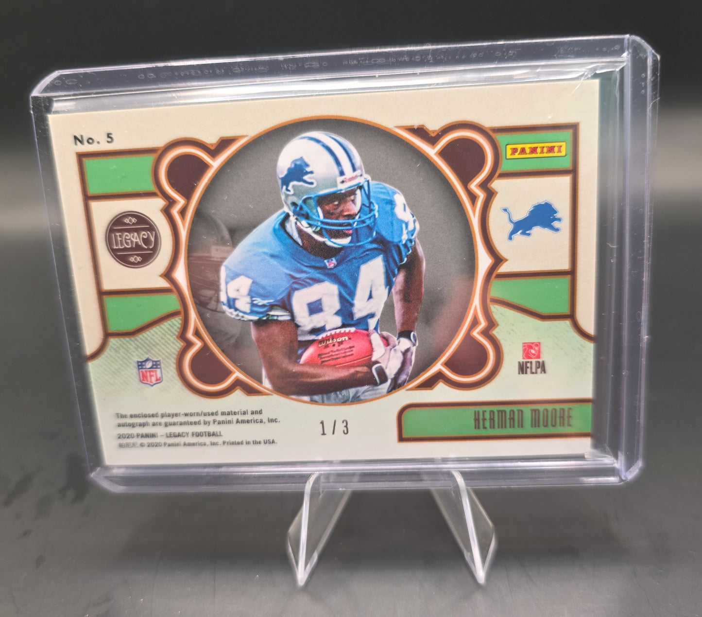 2020 Panini Legacy Football Herman Moore Patch Auto 1/3