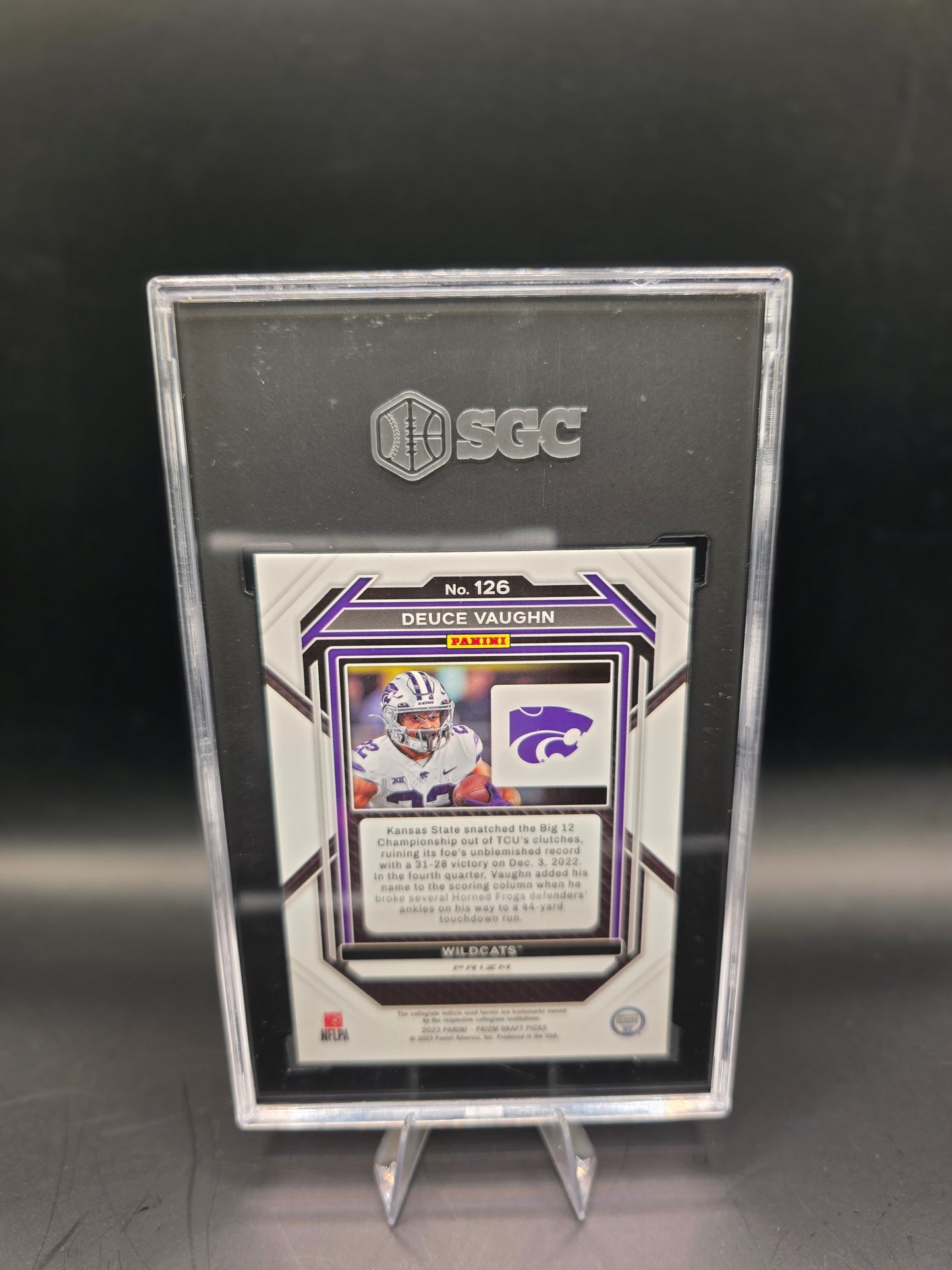 2023 Panini Prizm Draft Picks #126 Deuce Vaughn Red Ice Prizm SGC 9