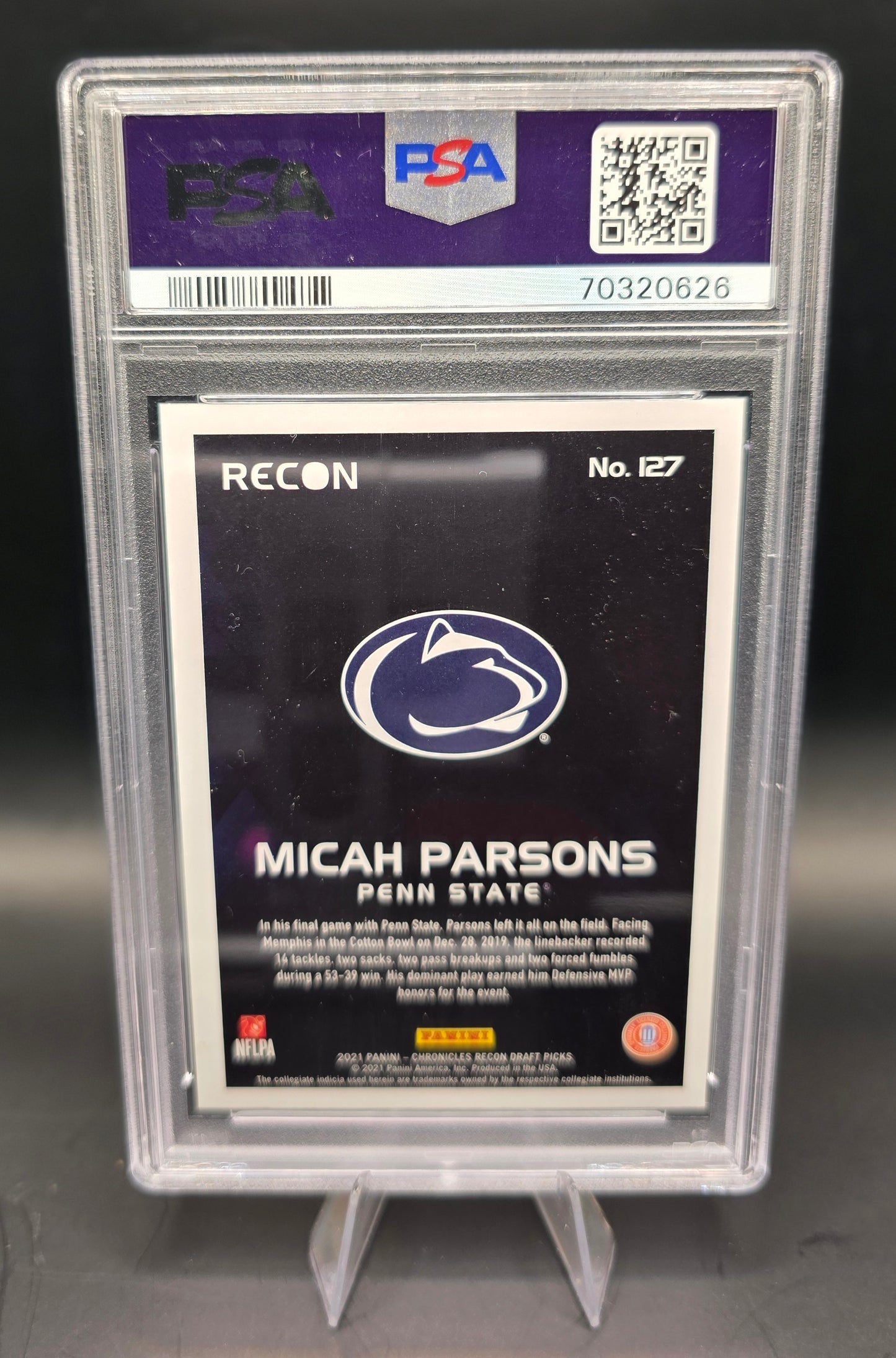 2021 Panini Chronicles Draft Picks Micah Parsons Pink #127 PSA GEM MT 10
